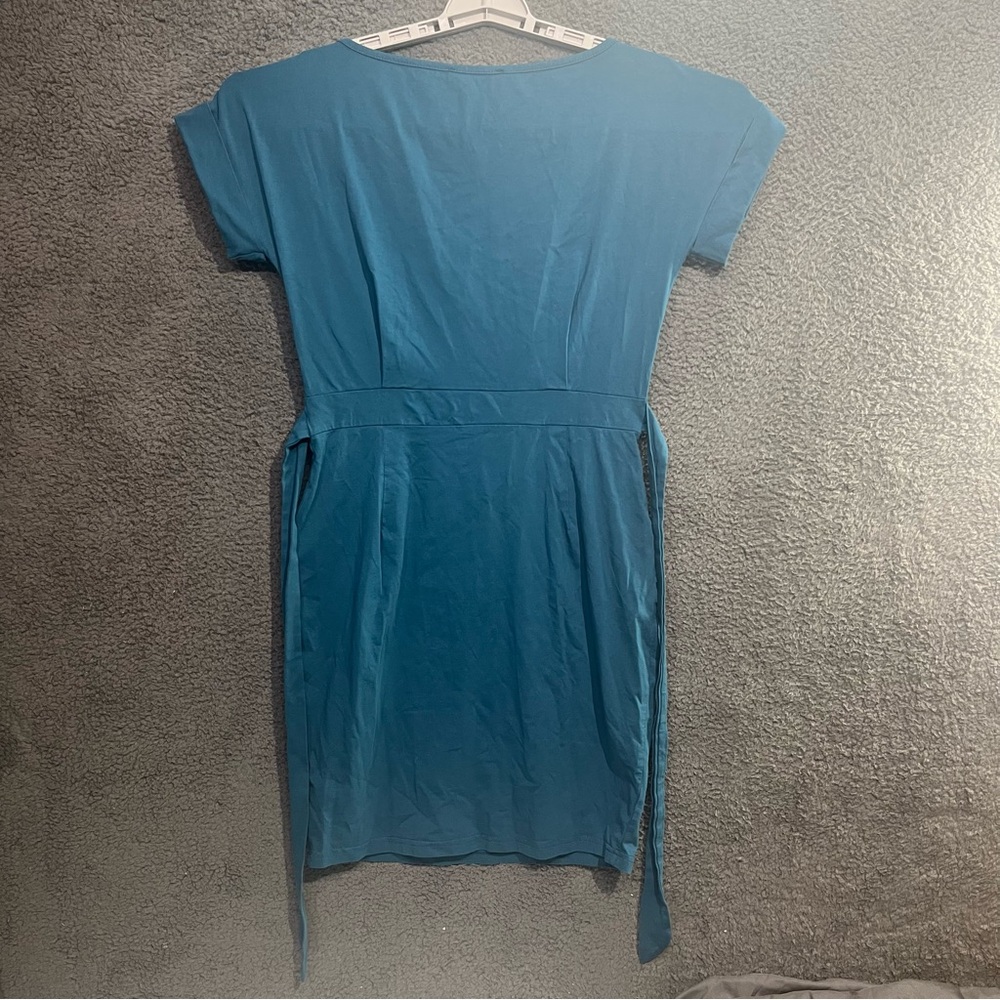 Fashion Nova Teal Mini Short Sleeve‎ Dress with Side Ties - Picture 5 of 9